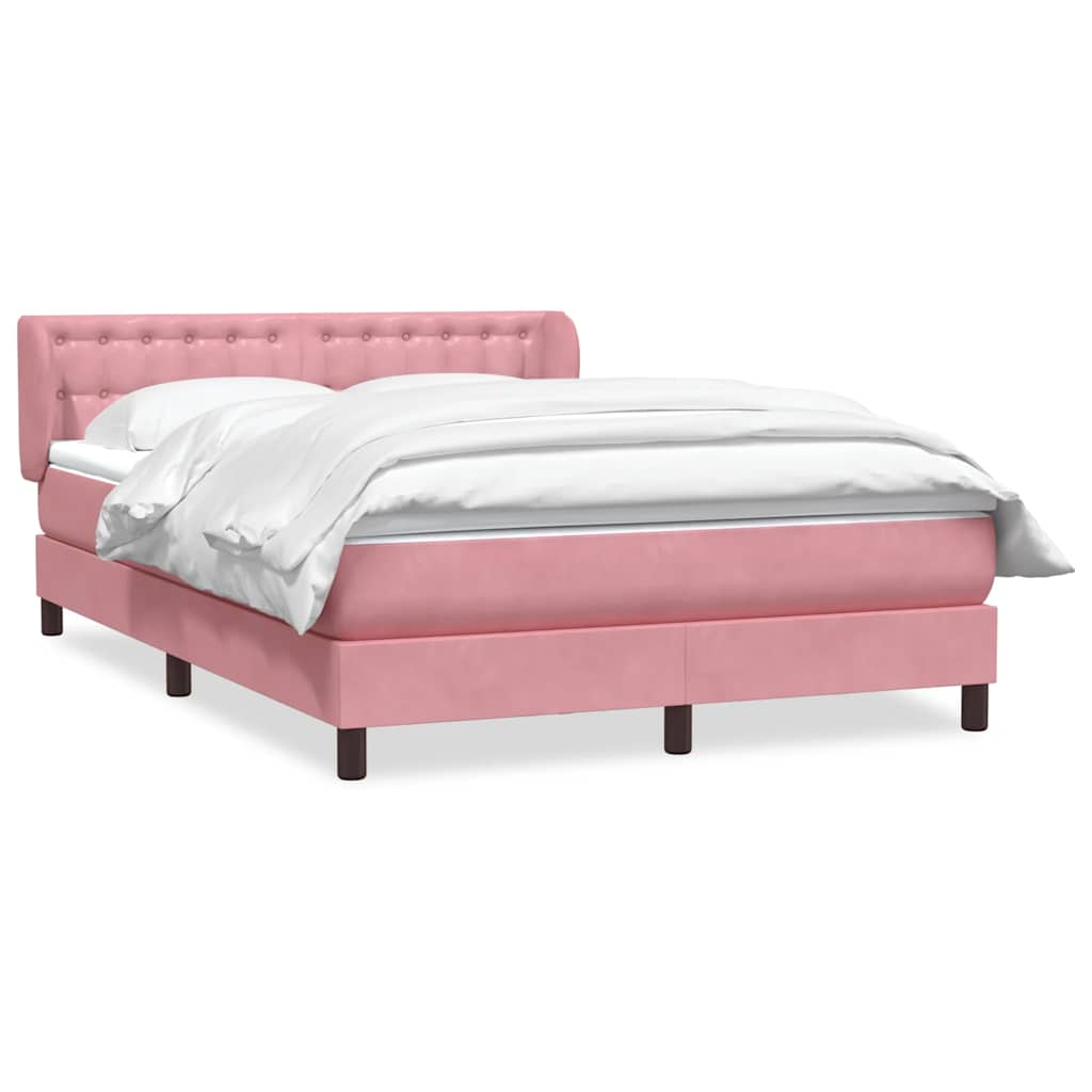 Sommier à lattes de lit avec matelas rose 160x220 cm velours - XIOS