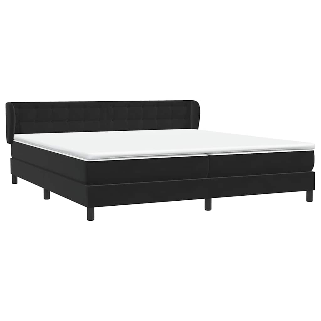 Sommier à lattes de lit avec matelas noir 200x220 cm velours - XIOS