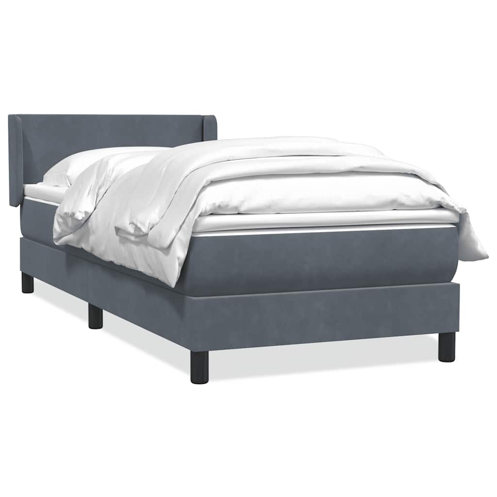 Sommier à lattes de lit et matelas gris foncé 80x210 cm velours - XIOS