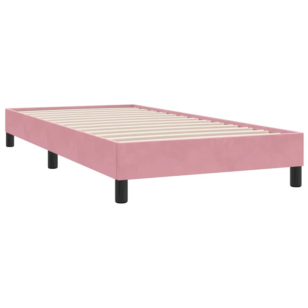 Sommier à lattes de lit avec matelas rose 90x210 cm velours - XIOS
