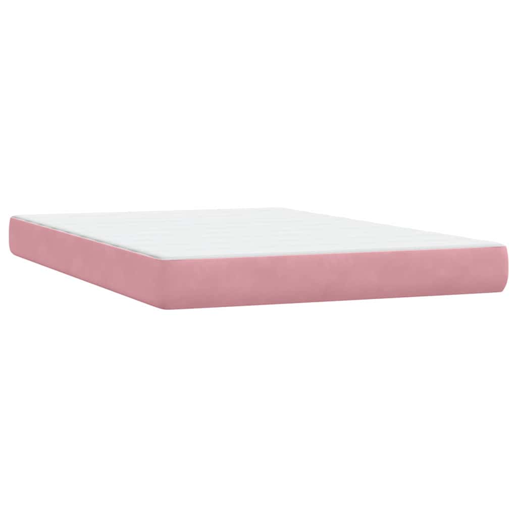 Sommier à lattes de lit avec matelas rose 140x210 cm velours - XIOS