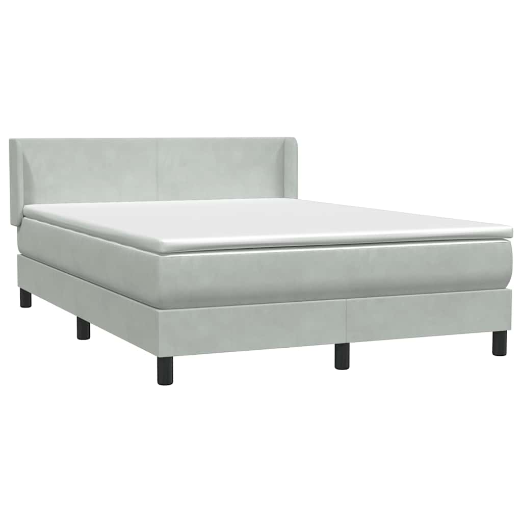 Sommier à lattes de lit et matelas gris clair 160x210cm velours - XIOS