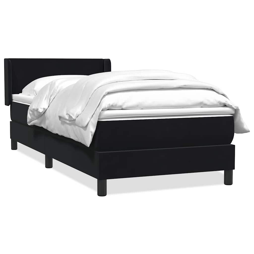 Sommier à lattes de lit avec matelas noir 80x220 cm velours - XIOS