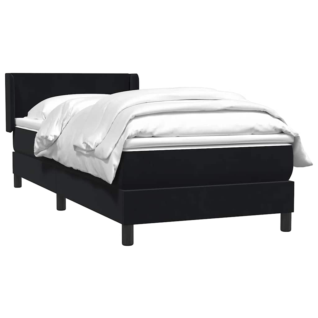 Sommier à lattes de lit avec matelas noir 80x220 cm velours - XIOS