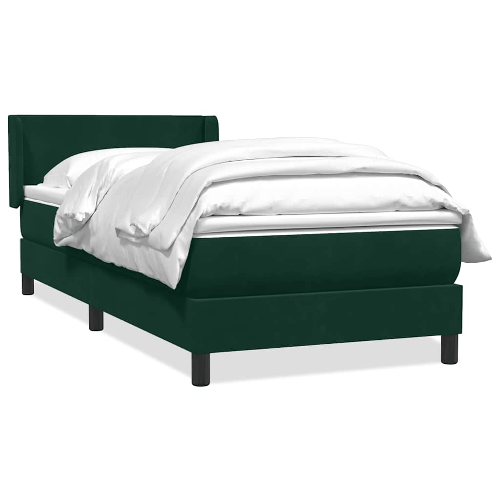 Sommier à lattes de lit et matelas vert foncé 80x220 cm velours - XIOS