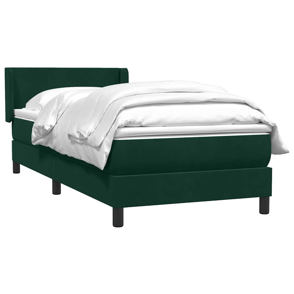 Sommier à lattes de lit et matelas vert foncé 80x220 cm velours - XIOS