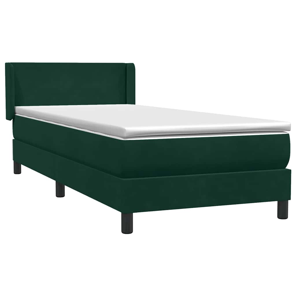 Sommier à lattes de lit et matelas vert foncé 80x220 cm velours - XIOS