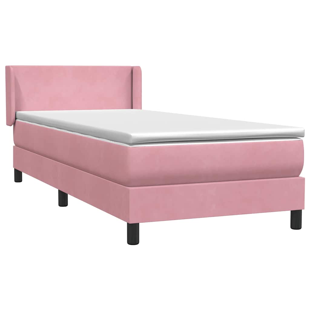 Sommier à lattes de lit avec matelas rose 80x220 cm velours - XIOS