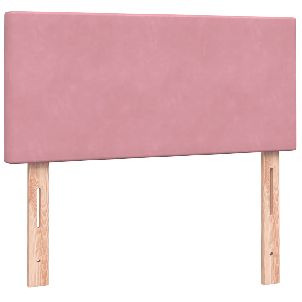 Sommier à lattes de lit avec matelas rose 80x220 cm velours - XIOS