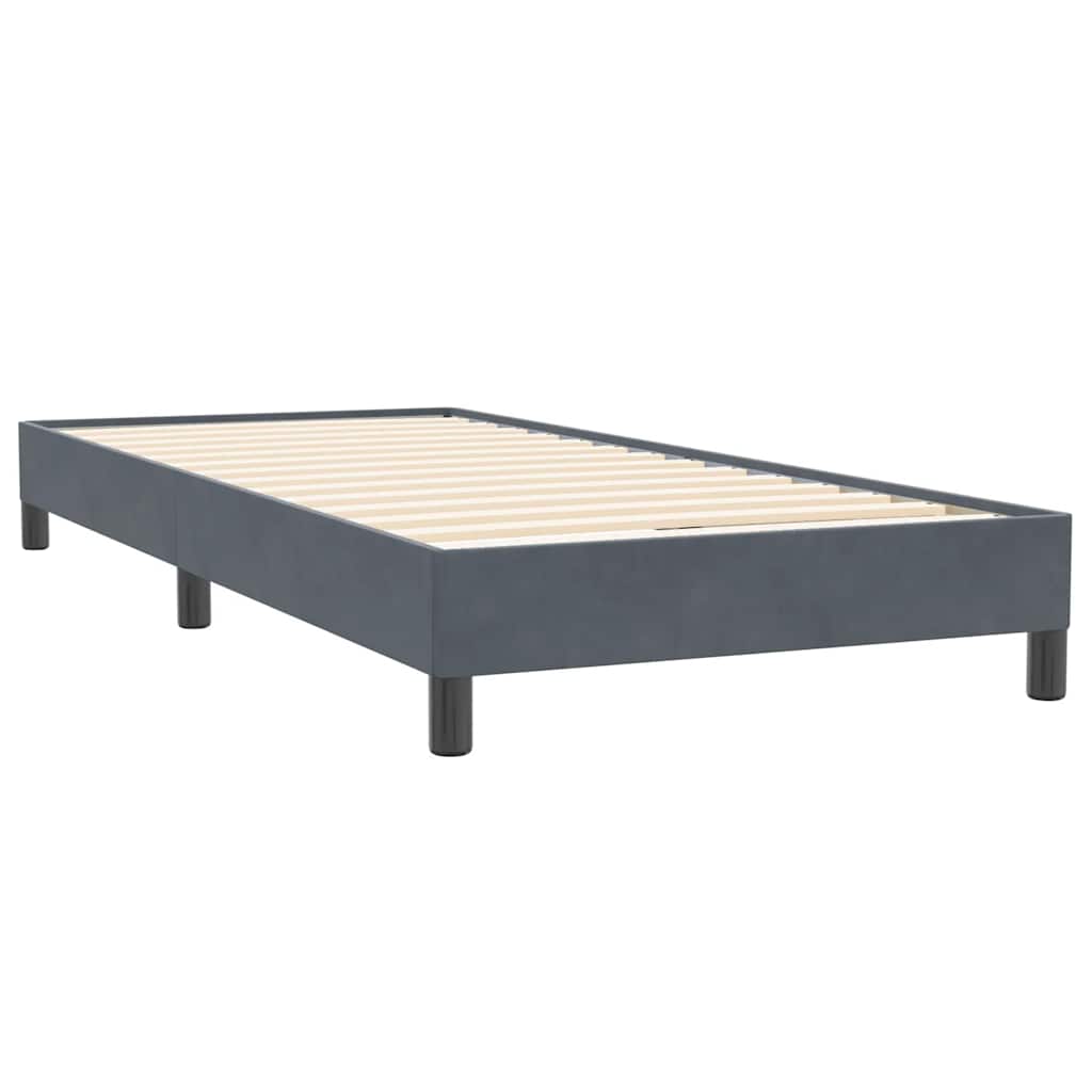 Sommier à lattes de lit et matelas gris foncé 90x220 cm velours - XIOS