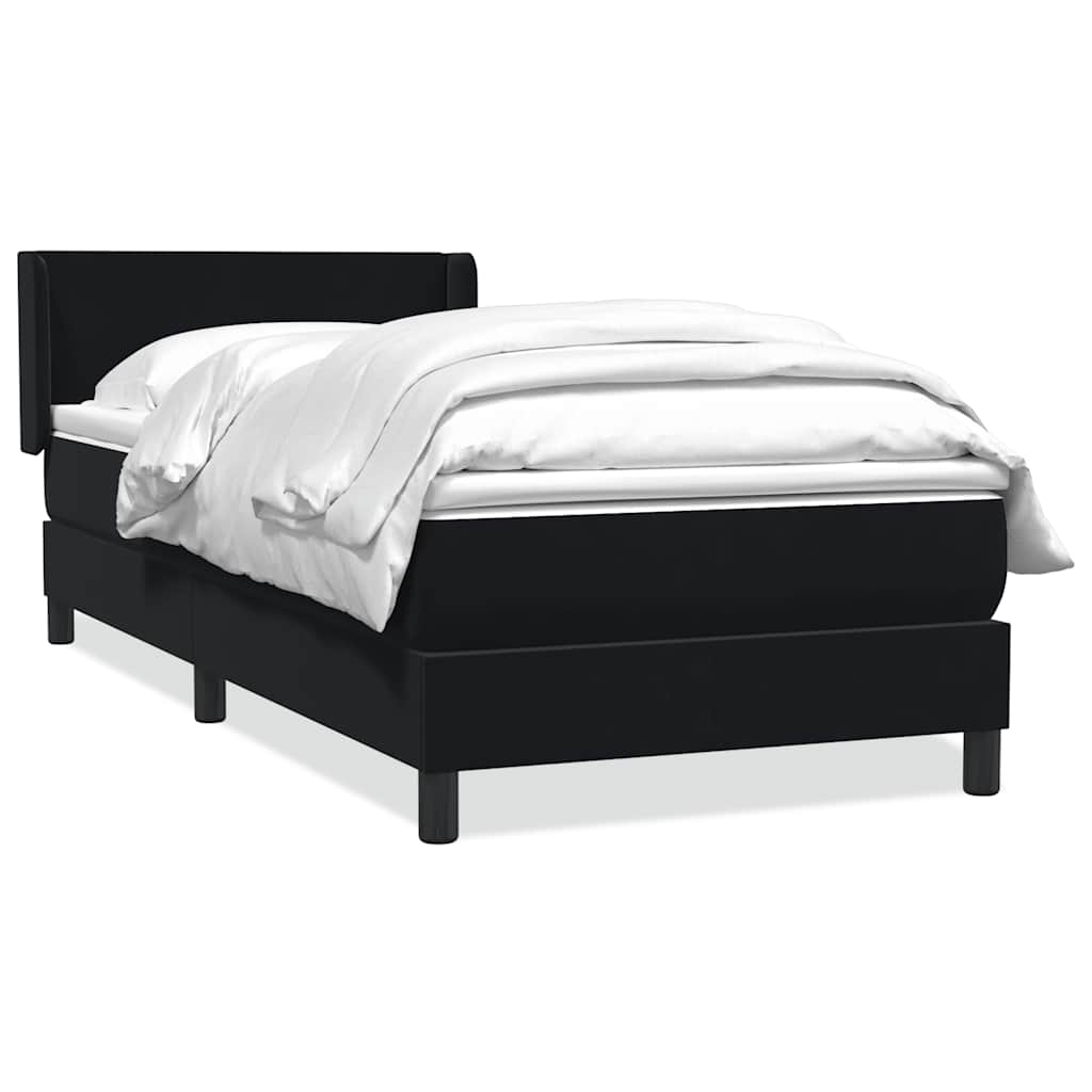 Sommier à lattes de lit avec matelas noir 90x220 cm velours - XIOS