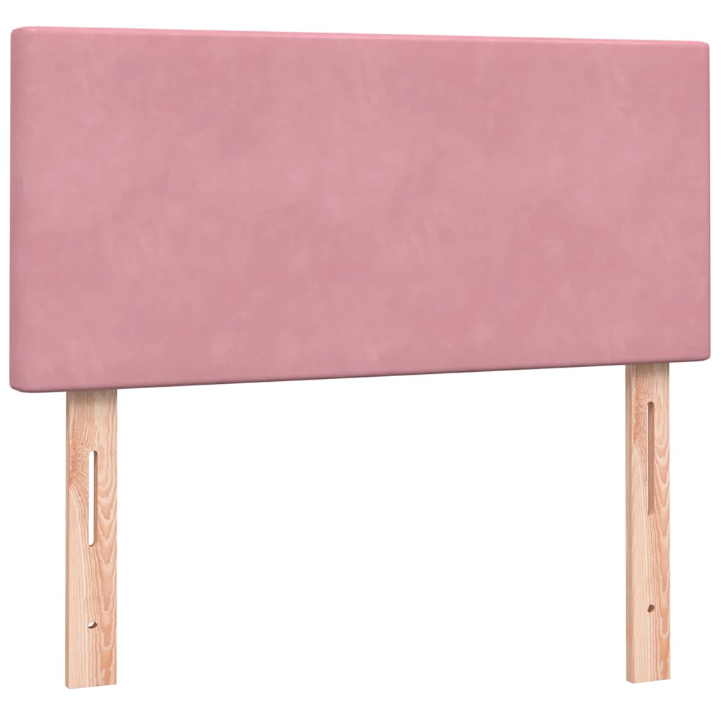 Sommier à lattes de lit avec matelas rose 90x220 cm velours - XIOS