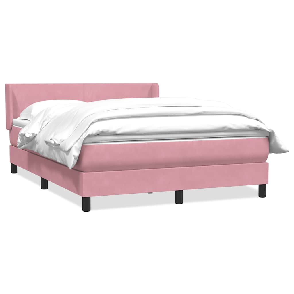 Sommier à lattes de lit avec matelas rose 140x220 cm velours - XIOS