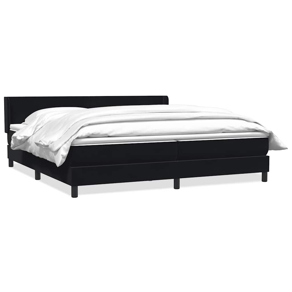 Sommier à lattes de lit avec matelas noir 200x220 cm velours - XIOS