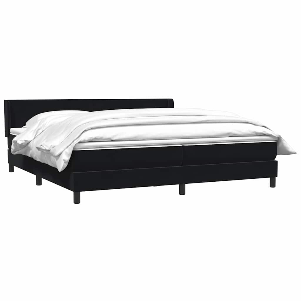 Sommier à lattes de lit avec matelas noir 200x220 cm velours - XIOS