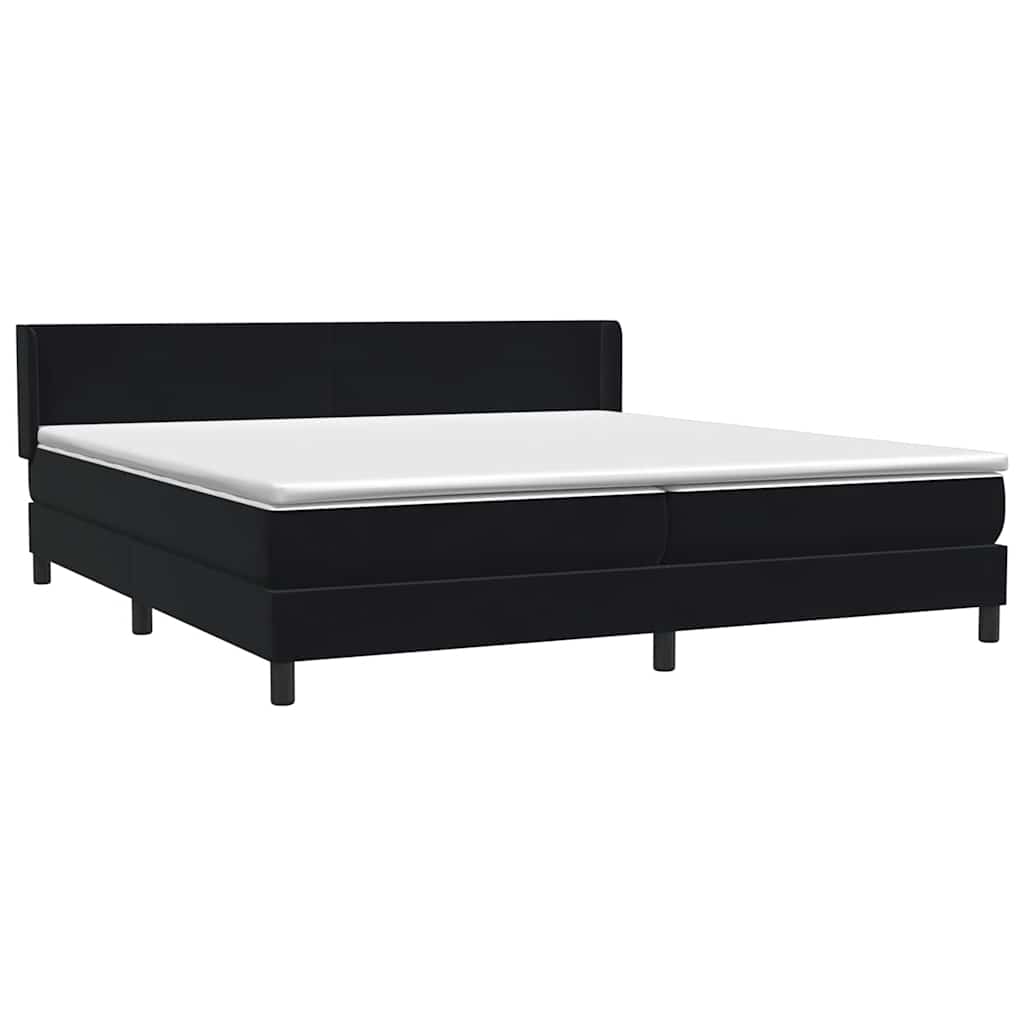 Sommier à lattes de lit avec matelas noir 200x220 cm velours - XIOS