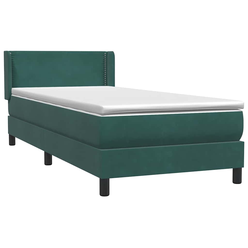 Sommier à lattes de lit et matelas vert foncé 90x210 cm velours - XIOS