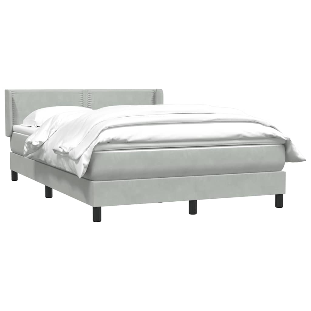 Sommier à lattes de lit et matelas gris clair 140x210cm velours - XIOS