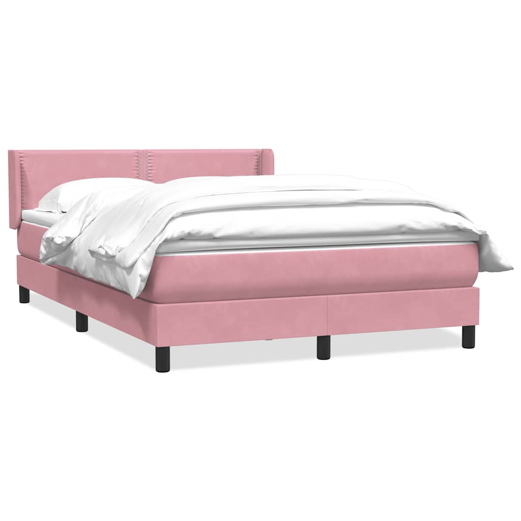 Sommier à lattes de lit avec matelas rose 160x210 cm velours - XIOS