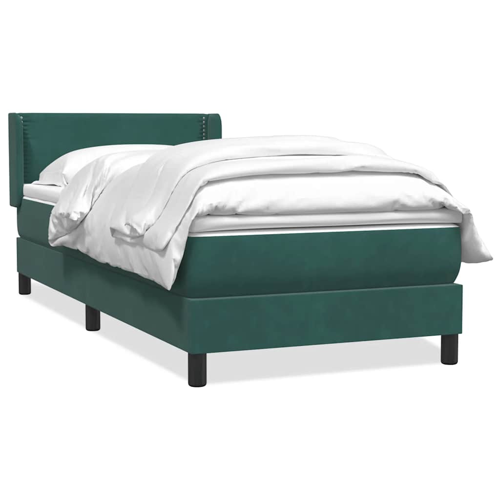 Sommier à lattes de lit et matelas vert foncé 80x220 cm velours - XIOS