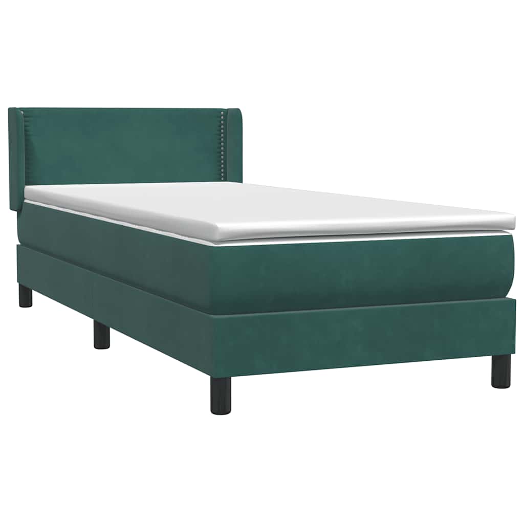 Sommier à lattes de lit et matelas vert foncé 80x220 cm velours - XIOS