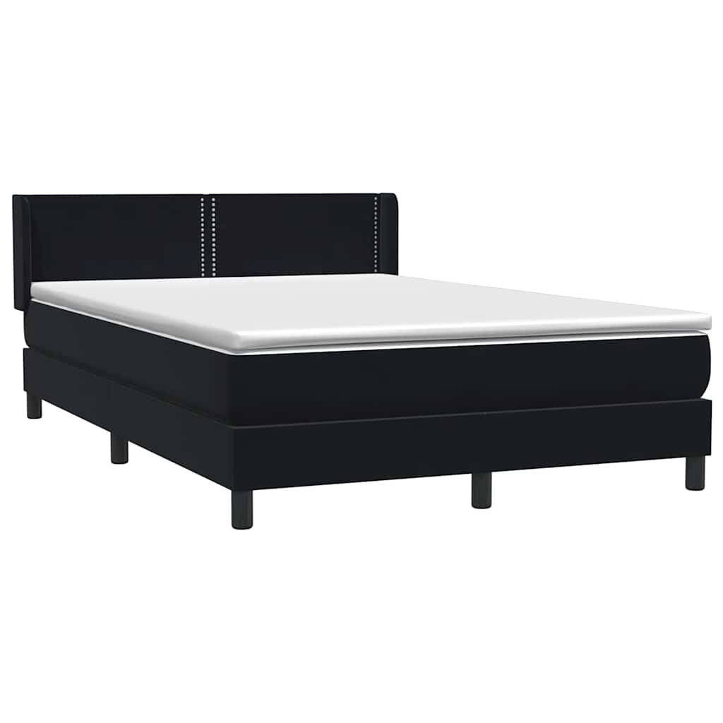 Sommier à lattes de lit avec matelas noir 160x220 cm velours - XIOS