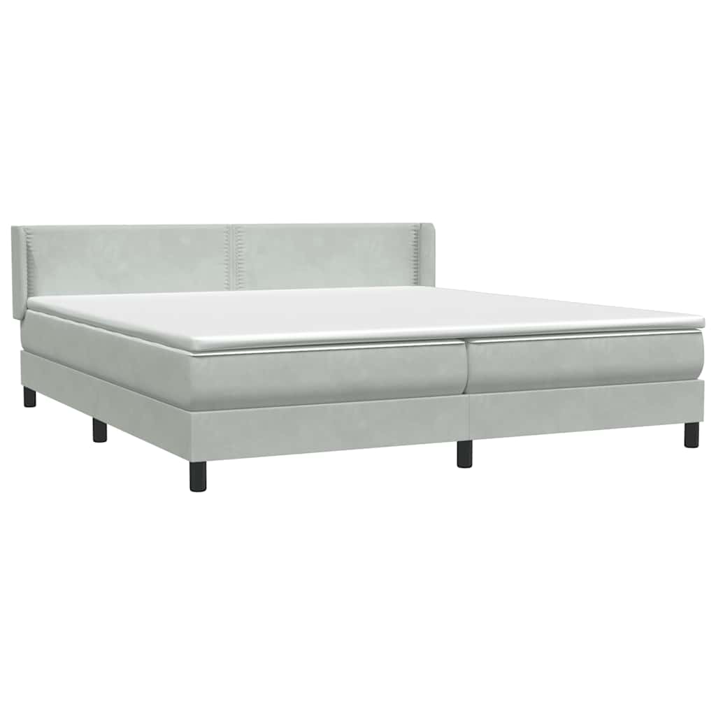 Sommier à lattes de lit et matelas gris clair 180x220cm velours - XIOS