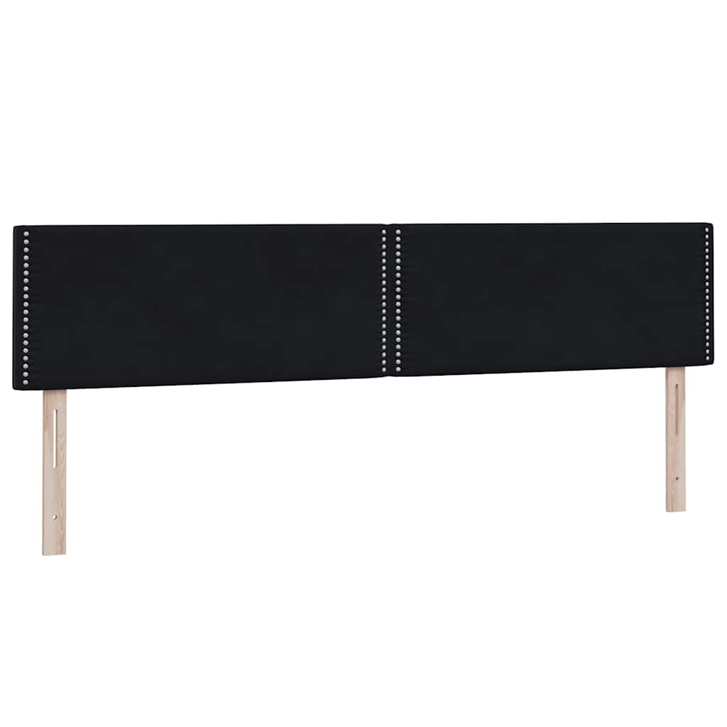 Sommier à lattes de lit avec matelas noir 200x220 cm velours - XIOS