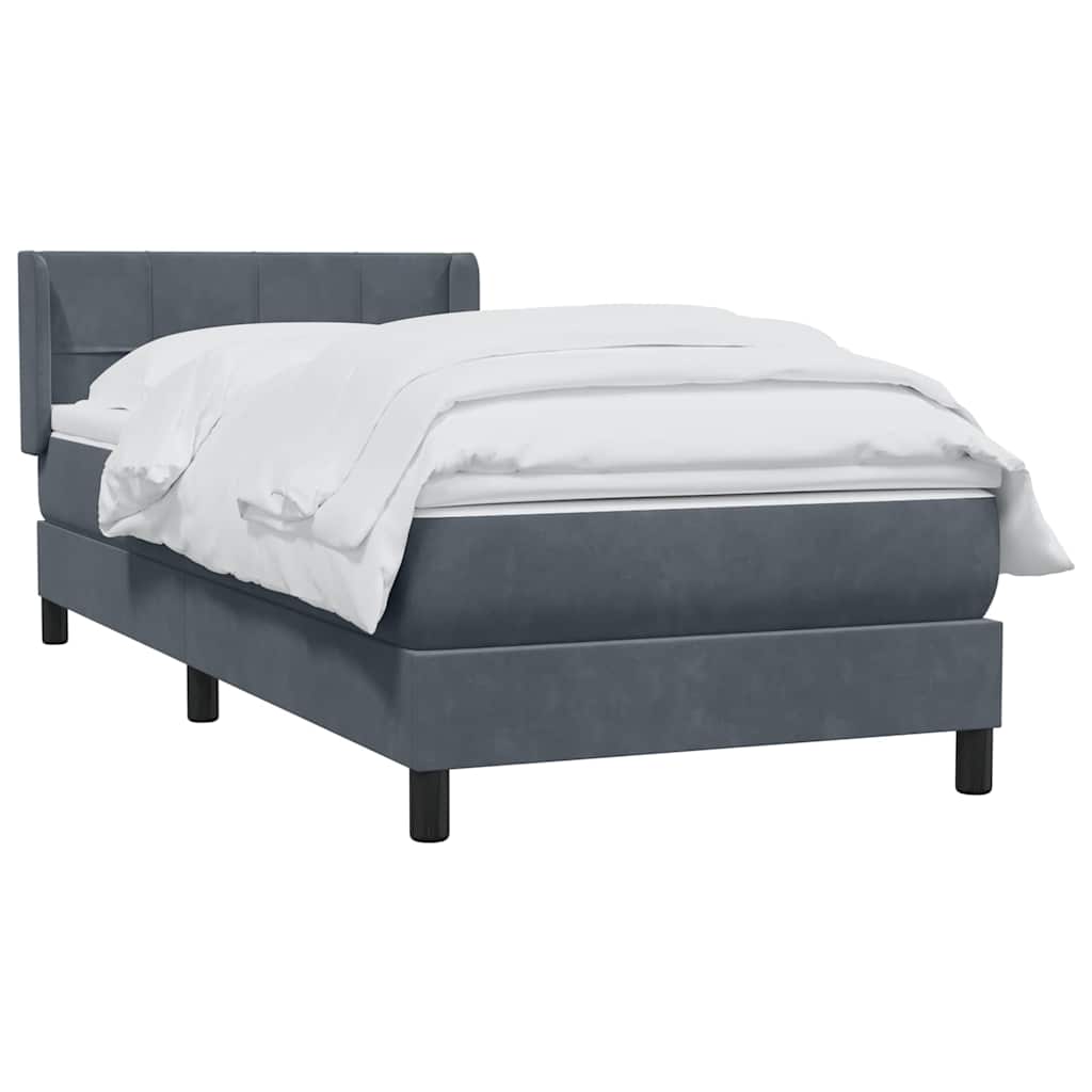 Sommier à lattes de lit et matelas gris foncé 80x210 cm velours - XIOS