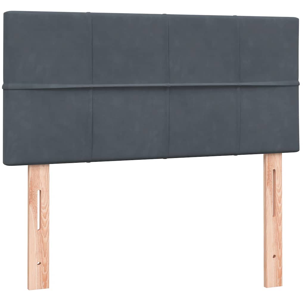 Sommier à lattes de lit et matelas gris foncé 80x210 cm velours - XIOS