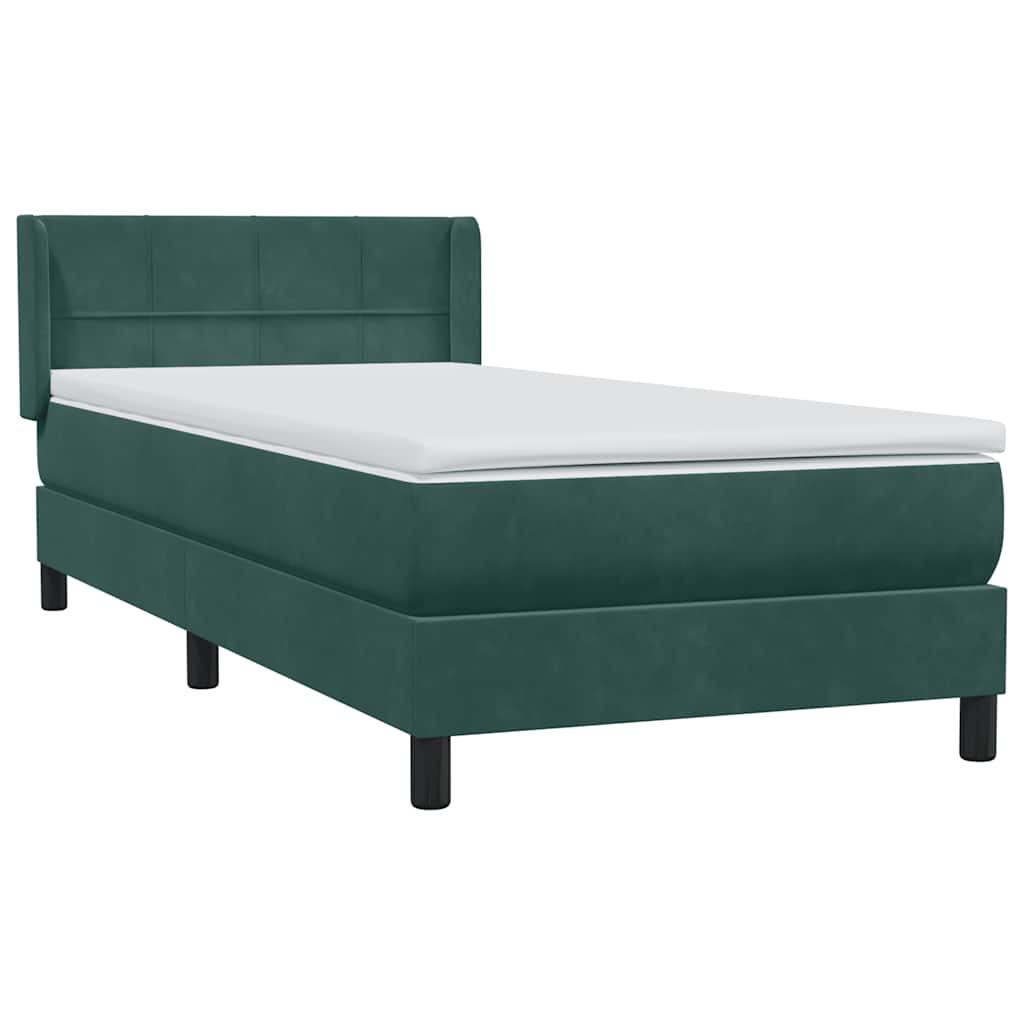 Sommier à lattes de lit et matelas vert foncé 90x210 cm velours - XIOS