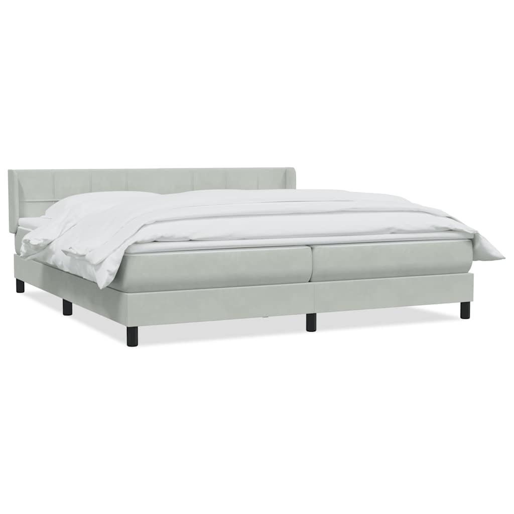 Sommier à lattes de lit et matelas gris clair 180x210cm velours - XIOS