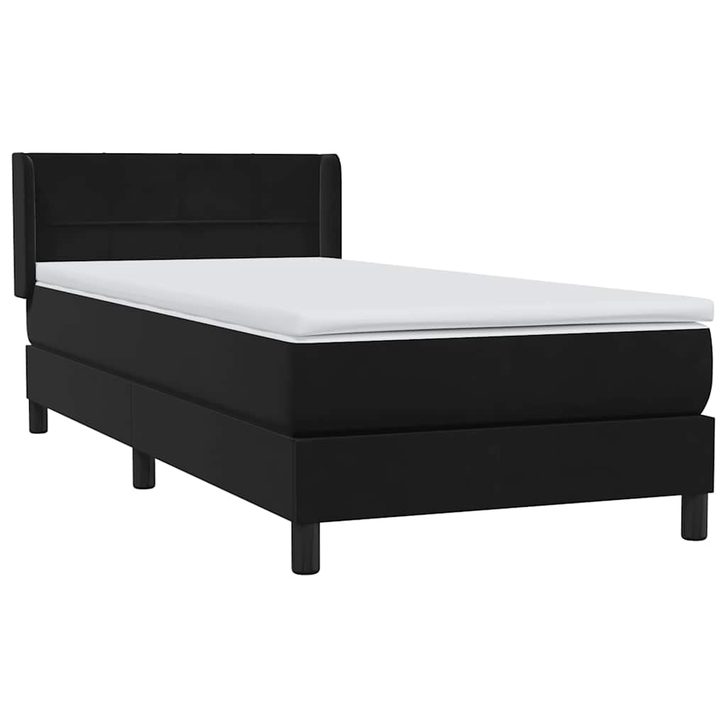 Sommier à lattes de lit avec matelas noir 80x220 cm velours - XIOS
