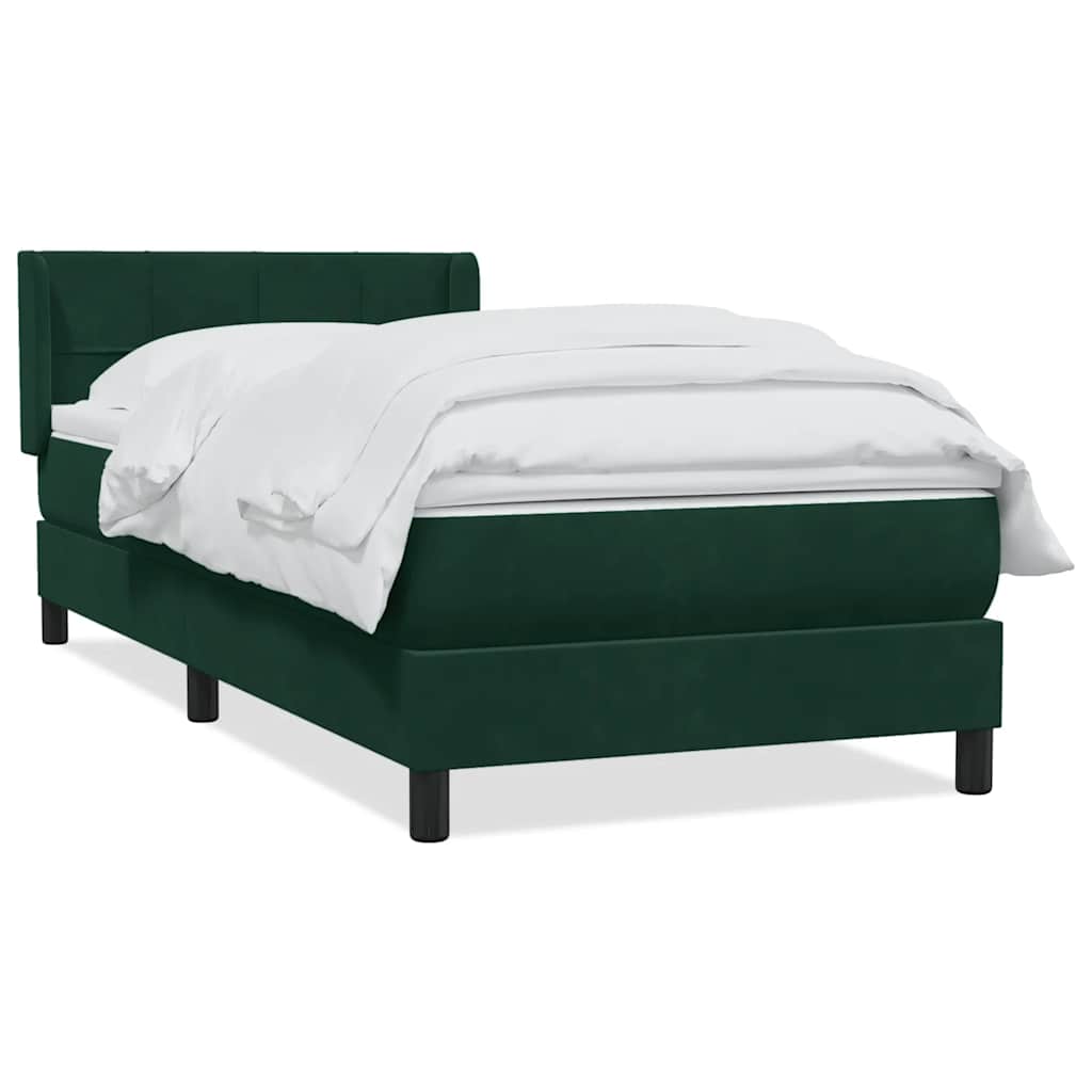 Sommier à lattes de lit et matelas vert foncé 80x220 cm velours - XIOS