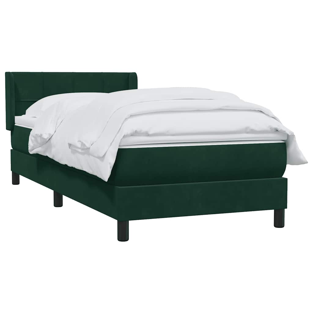 Sommier à lattes de lit et matelas vert foncé 80x220 cm velours - XIOS