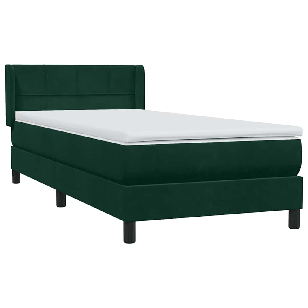 Sommier à lattes de lit et matelas vert foncé 80x220 cm velours - XIOS