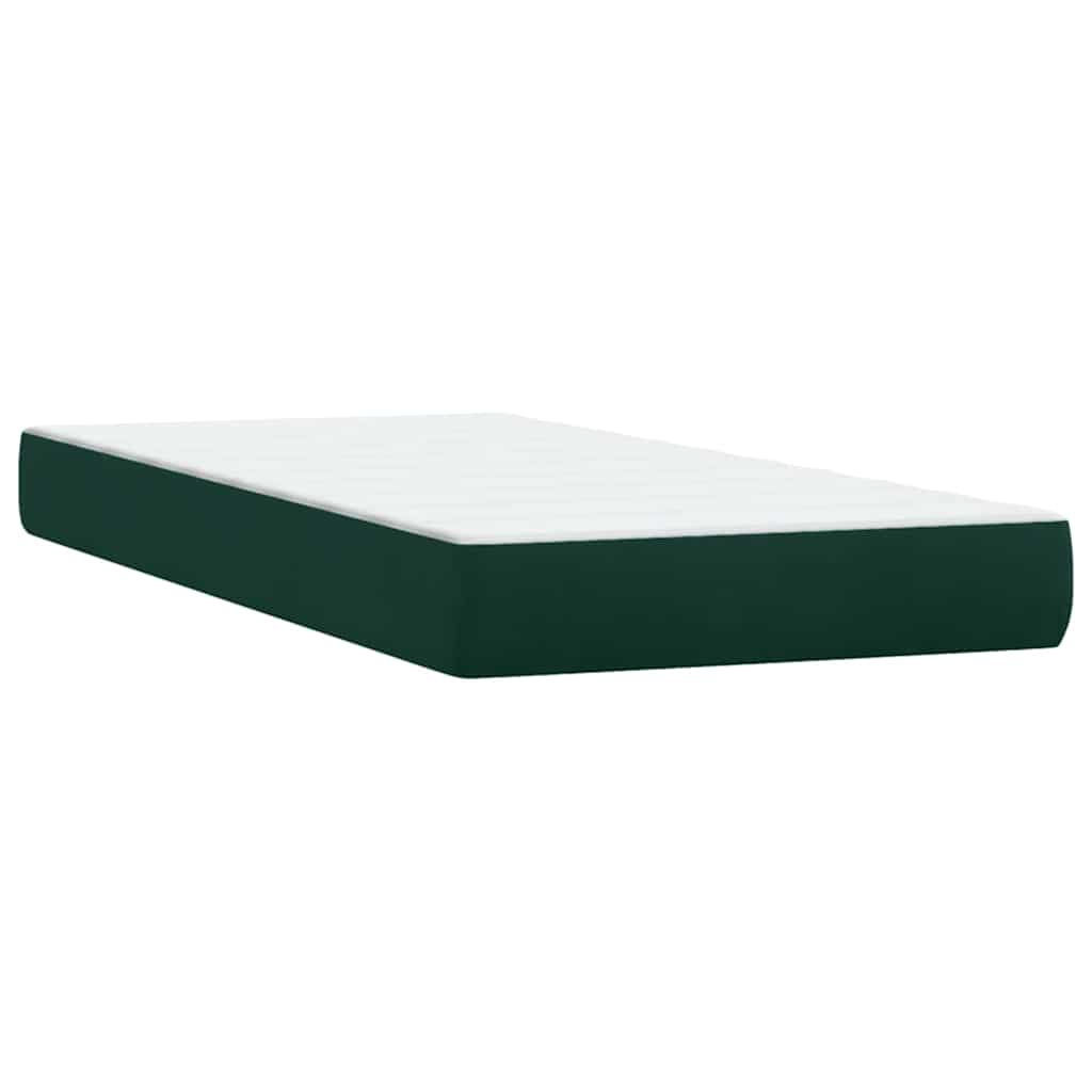 Sommier à lattes de lit et matelas vert foncé 80x220 cm velours - XIOS