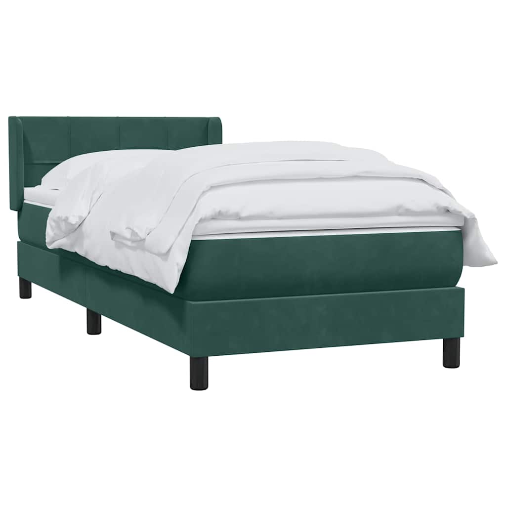Sommier à lattes de lit et matelas vert foncé 90x220 cm velours - XIOS