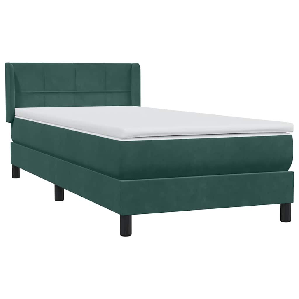Sommier à lattes de lit et matelas vert foncé 90x220 cm velours - XIOS