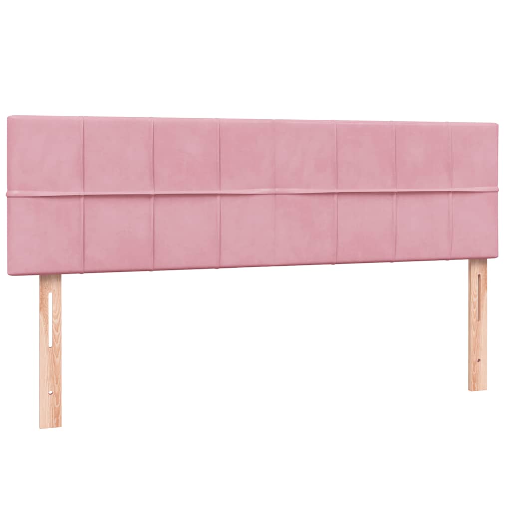 Sommier à lattes de lit avec matelas rose 140x220 cm velours - XIOS