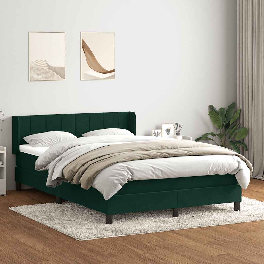 Sommier à lattes de lit et matelas vert foncé 160x220cm velours - XIOS