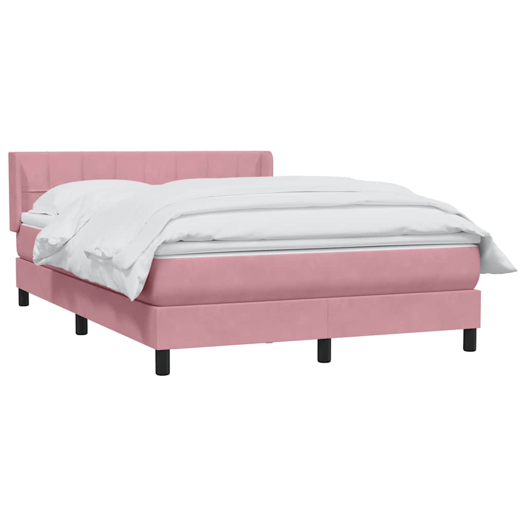 Sommier à lattes de lit avec matelas rose 160x220 cm velours - XIOS