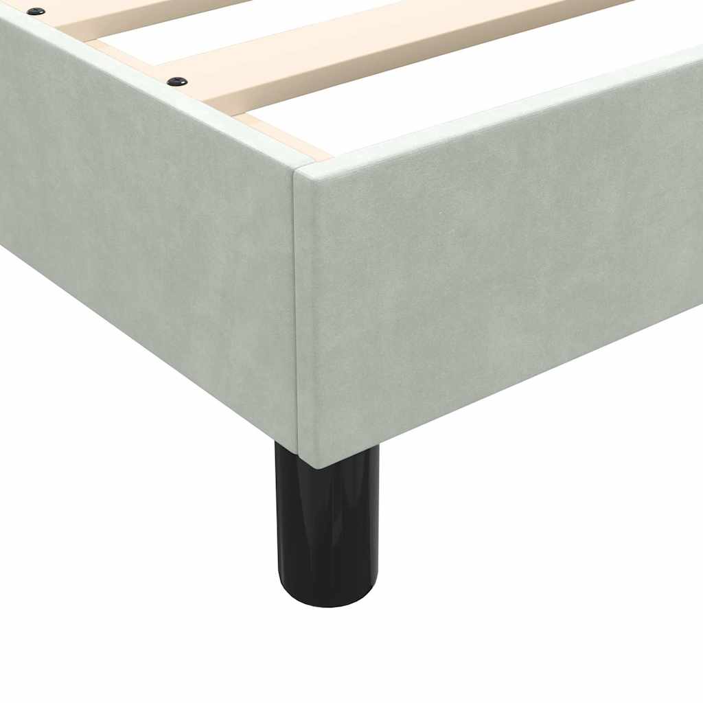 Sommier à lattes de lit et matelas gris clair 80x210 cm velours - XIOS