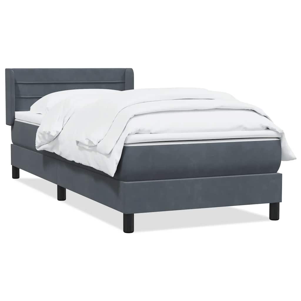 Sommier à lattes de lit et matelas gris foncé 80x210 cm velours - XIOS