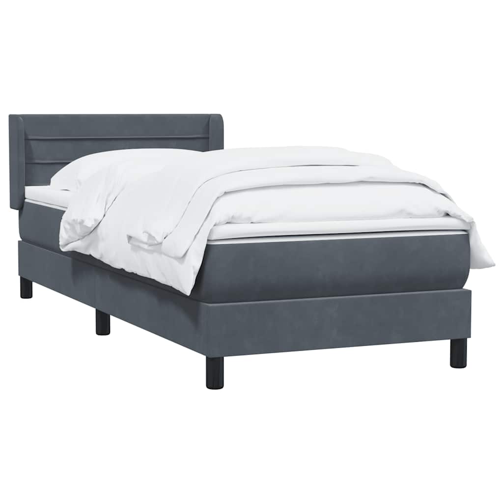 Sommier à lattes de lit et matelas gris foncé 80x210 cm velours - XIOS