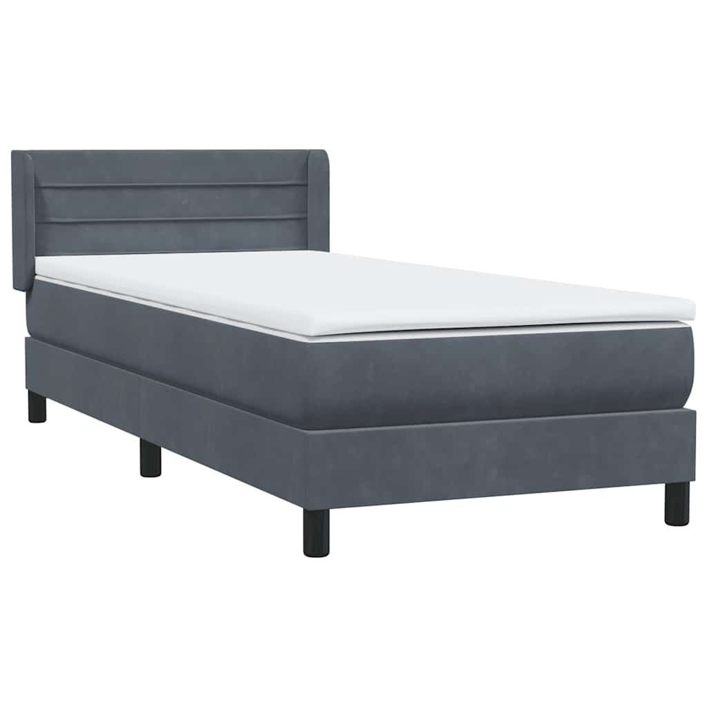 Sommier à lattes de lit et matelas gris foncé 80x210 cm velours - XIOS