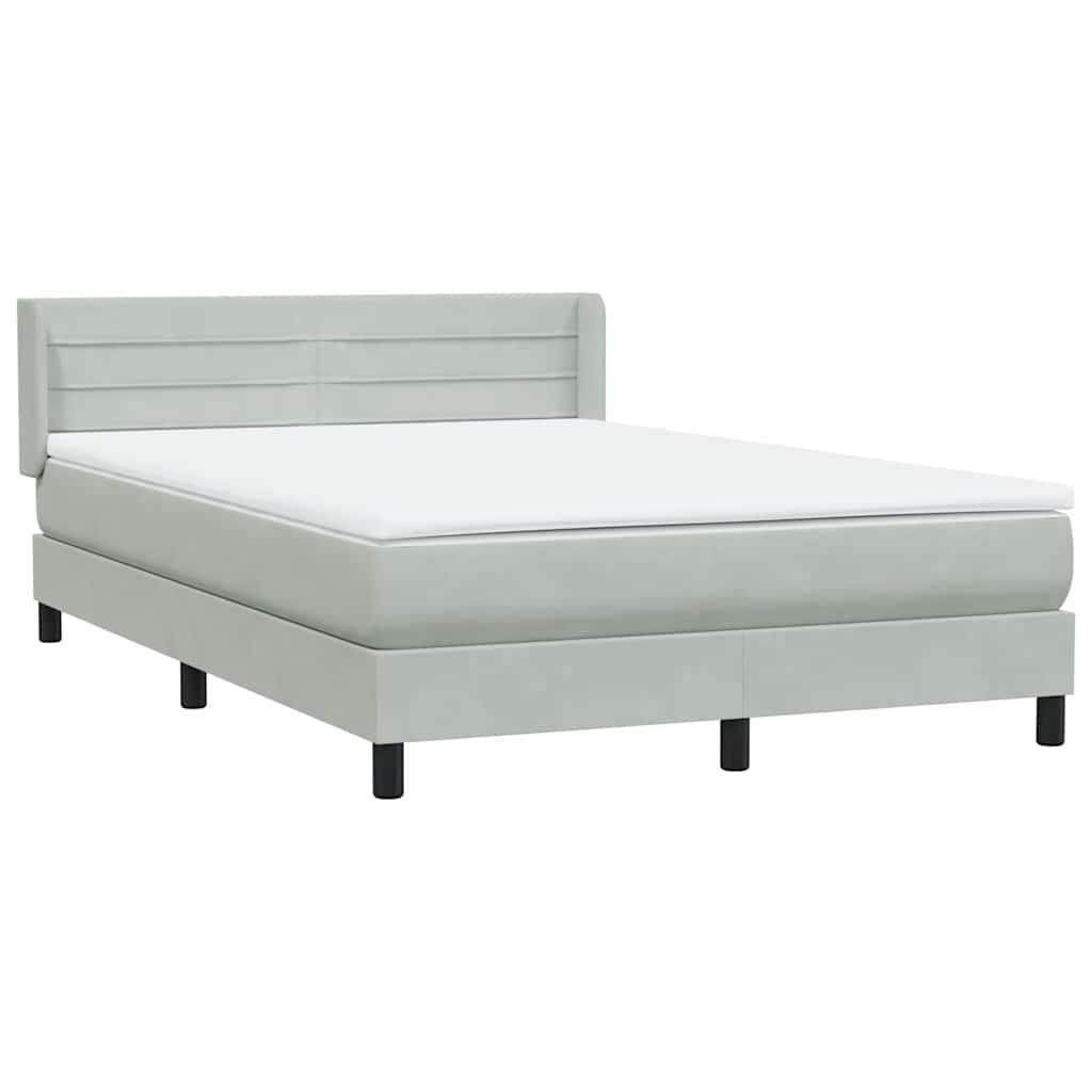 Sommier à lattes de lit et matelas gris clair 140x210cm velours - XIOS