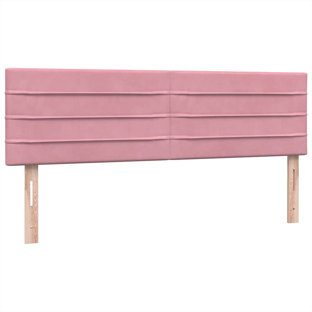 Sommier à lattes de lit avec matelas rose 140x210 cm velours - XIOS