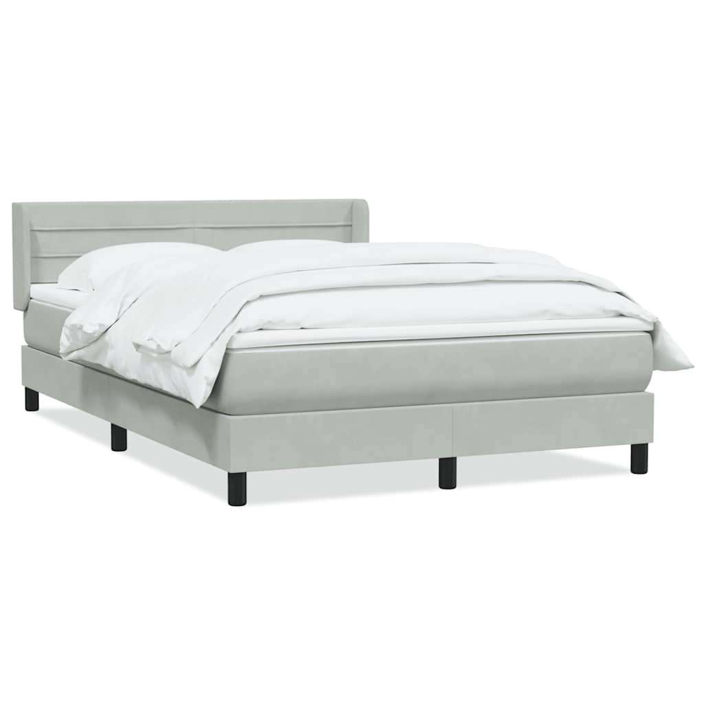 Sommier à lattes de lit et matelas gris clair 160x210cm velours - XIOS