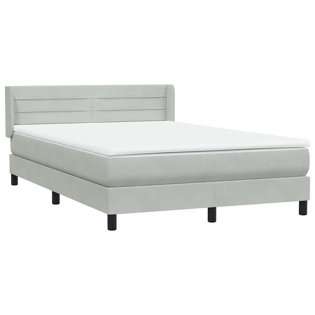 Sommier à lattes de lit et matelas gris clair 160x210cm velours - XIOS